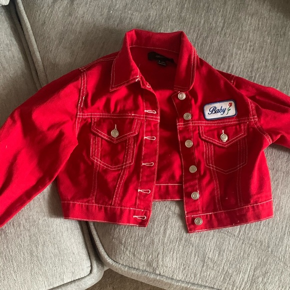 Red jean jacket forever 21 Clearance